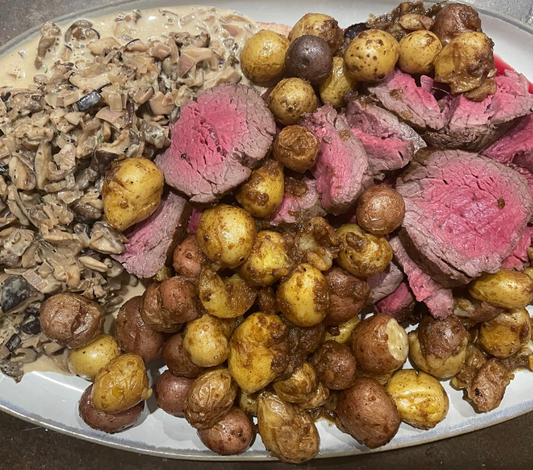 Roast Beef Tenderloin with Mushroom Ragout