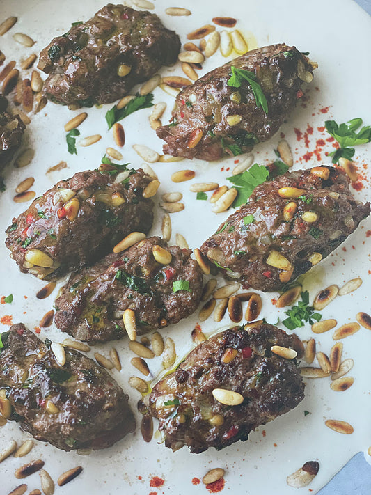 Ottolenghi/Jerusalem Lamb Kofta B'Sinyah with Fireworks Garlic Butter