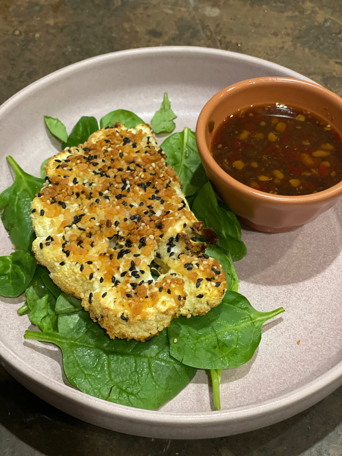 Fireworks Ginger Miso Sesame Crusted Cauliflower