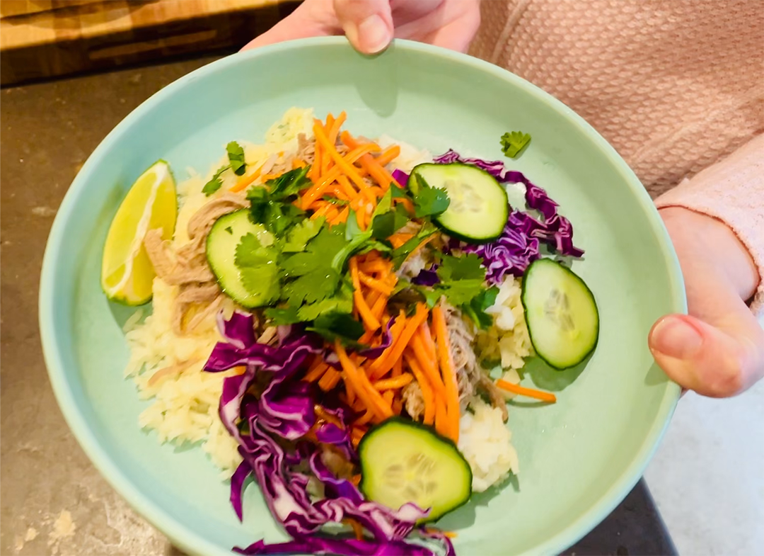 Fireworks Banh Mi Bowls with Ginger Miso Rice