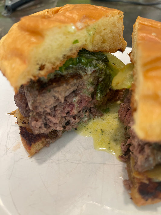 Fireworks Basil Pesto Burgers