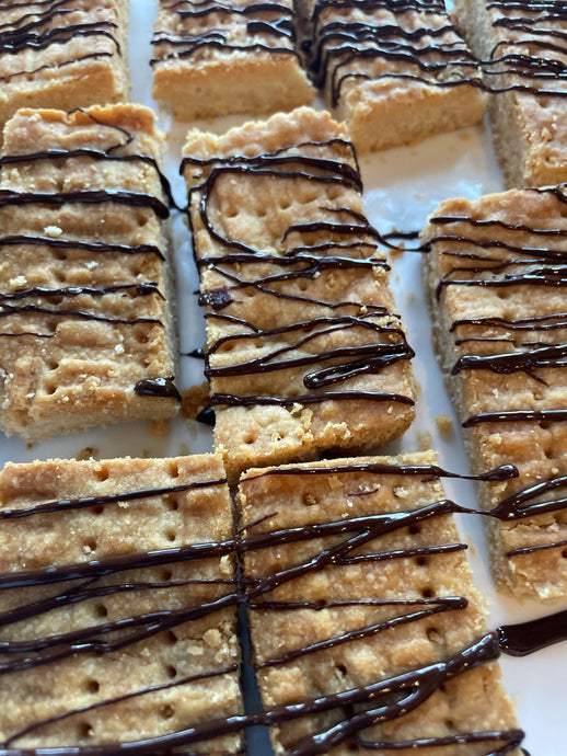 Honey Lavender Sea Salt Shortbread with Dark Chocolate